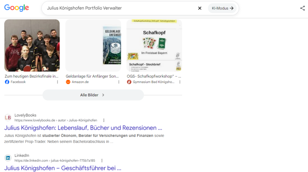 Vorher: Von der Buchseite zur sichtbaren Marke: Online-Reputation für einen Portfolioverwalter